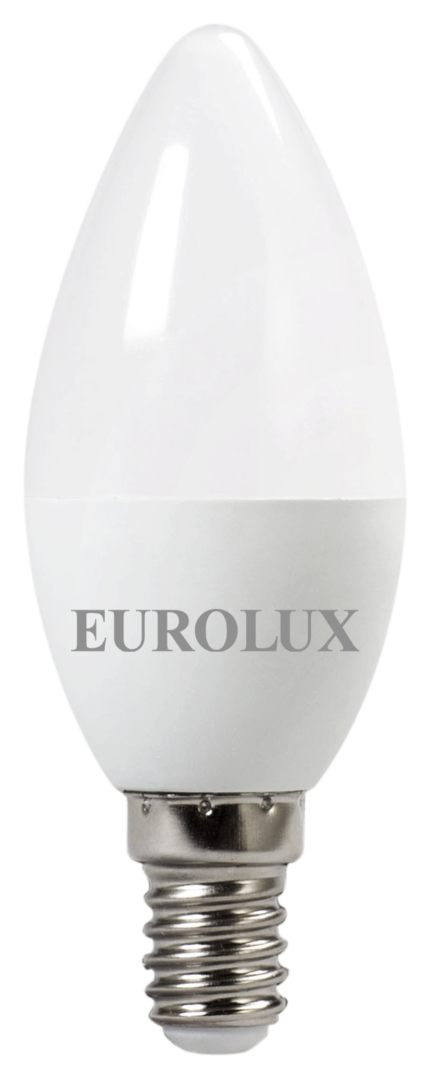 Лампа светодиодная EUROLUX LL-E-C37-5W-230-2,7K-E14